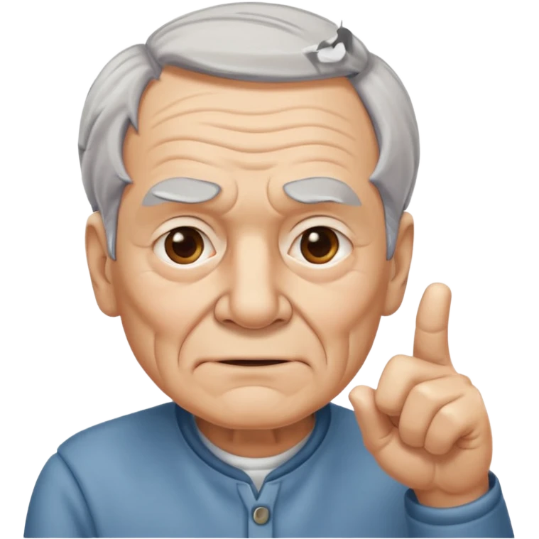 дед показывает пальцем на свою бровь emoji