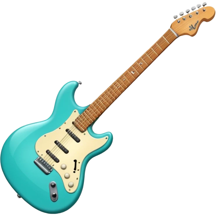 Electric guitar 1950s retro turquoise emoji