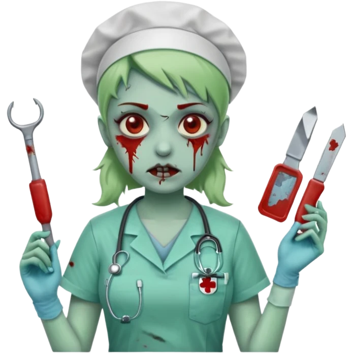 Zombie nurse in scrubs emoji
