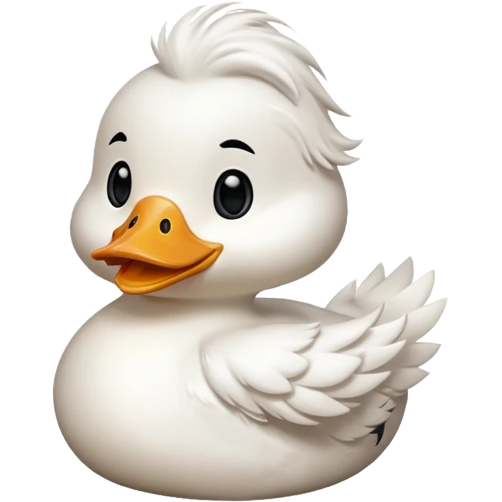 fluffy duck waving emoji