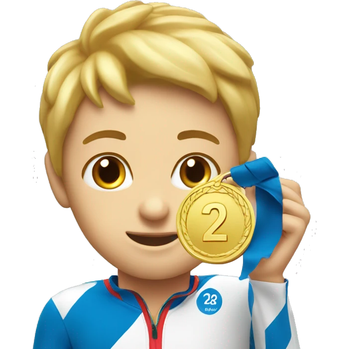 Gold medal but wih number 2 on it emoji