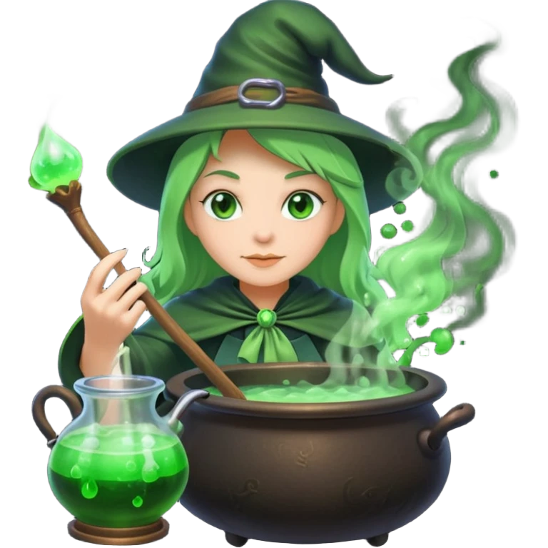 green witch cooking potion emoji