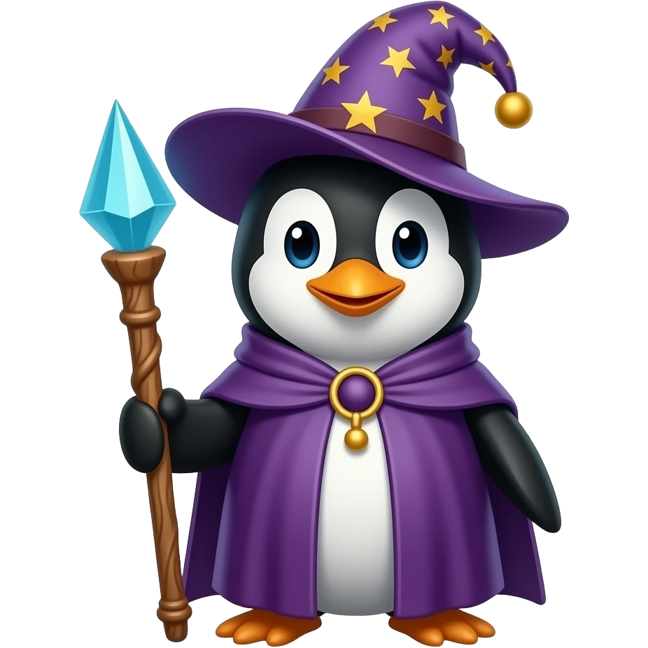 Penguin Wizard emoji