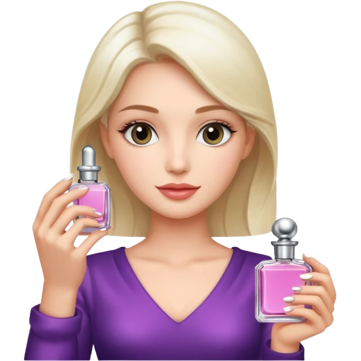 Full body pretty woman holding mini perfume emoji