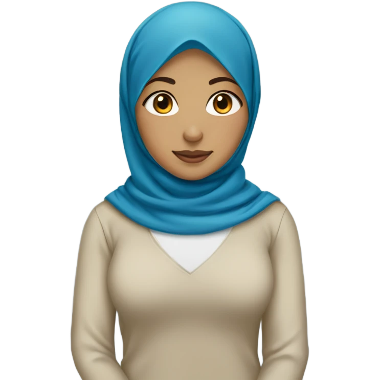 a hijabi girl with light skin and blue hijab emoji