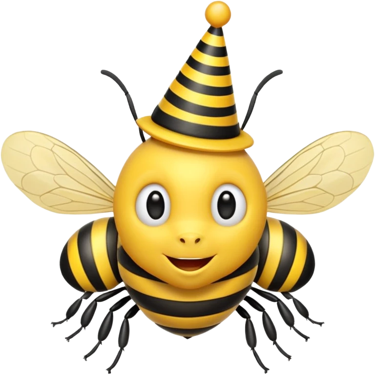 party hatted bee emoji