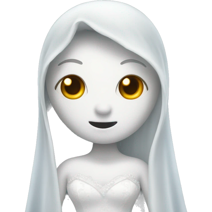 ghost wearing a wedding dress emoji
