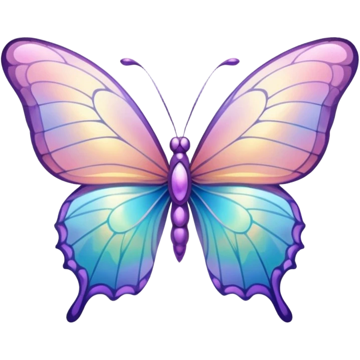 Shiny Glossy Pastel Gradient Hue Iridescent Crystal Butterfly emoji
