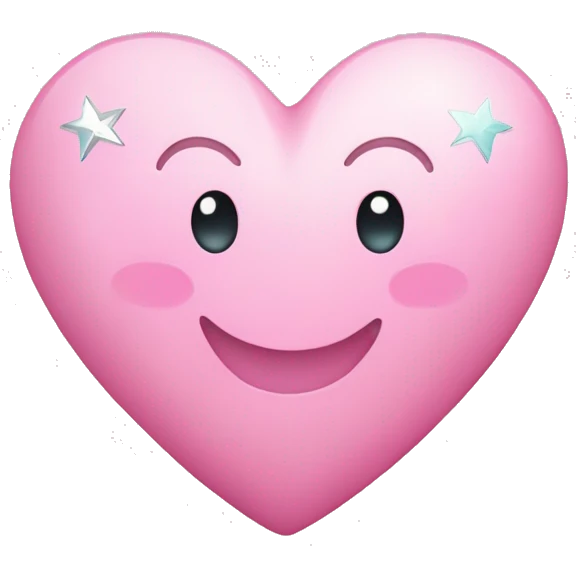 Un corazon color rosado claro con estrellas turquesas emoji