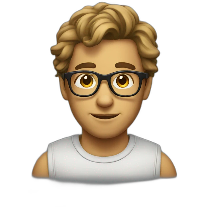 nerd with glasses, few hair emoji