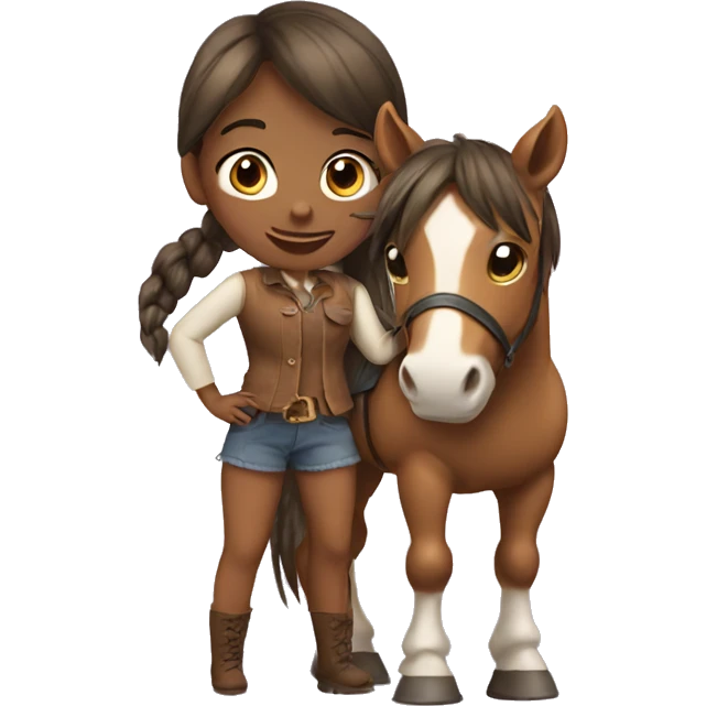 A girl and a horse emoji