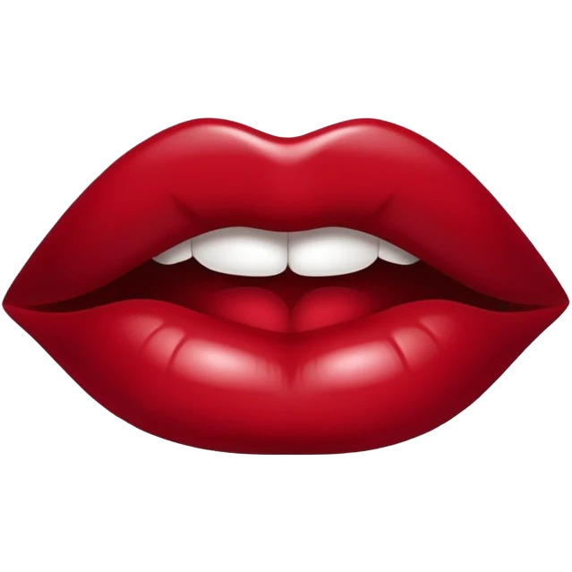 A dark red colored lipstick kiss mark. emoji