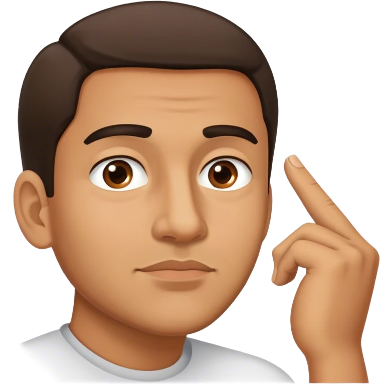 Edward Snowden as a Hispanic man, with his hand on chin emoji