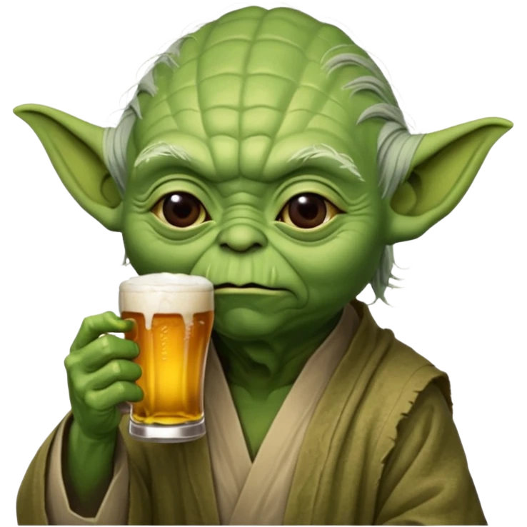 Maître yoda buvant une bière emoji