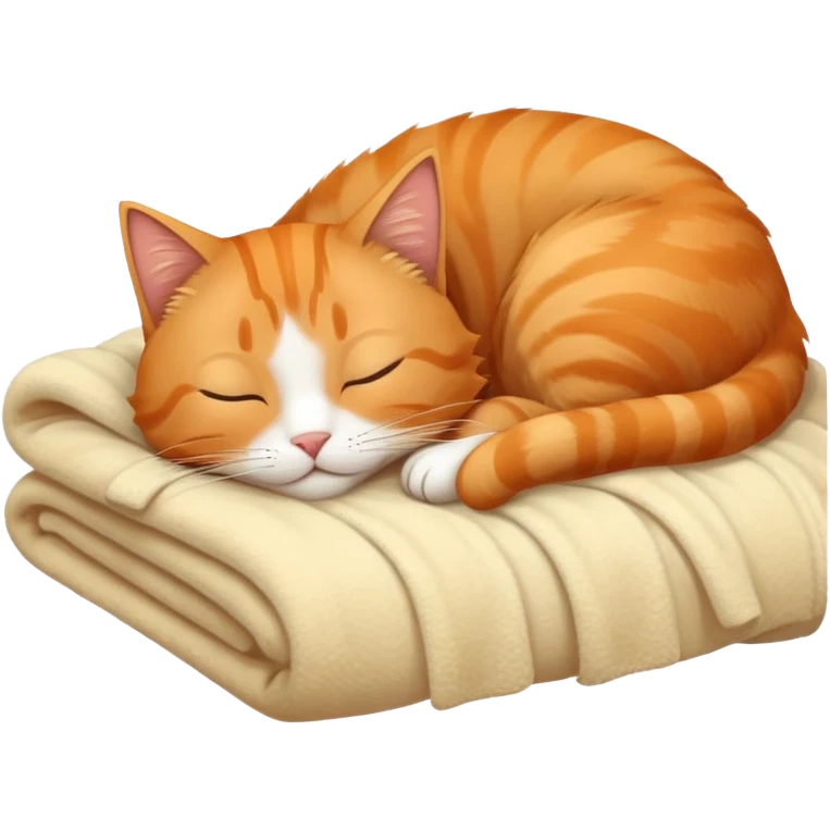 Cat sleeping on a bed emoji