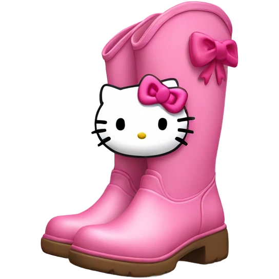 cute and pink hello kitty boots emoji