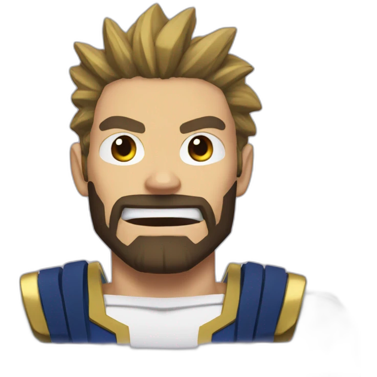 All Might "I AM HERE" with a brown beard emoji