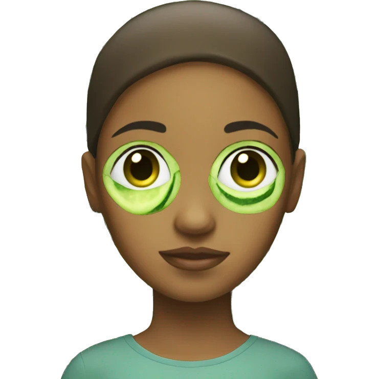 Girl with cucumbers on eyes emoji