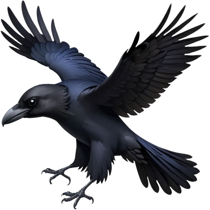 single raven in flight emoji