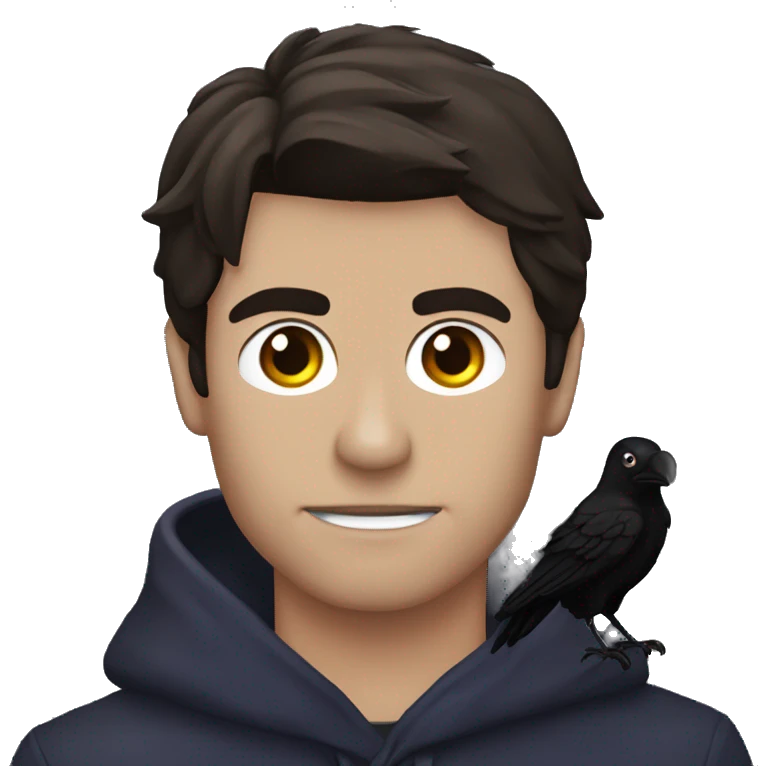 damon salvatore with a raven on his shoulder emoji