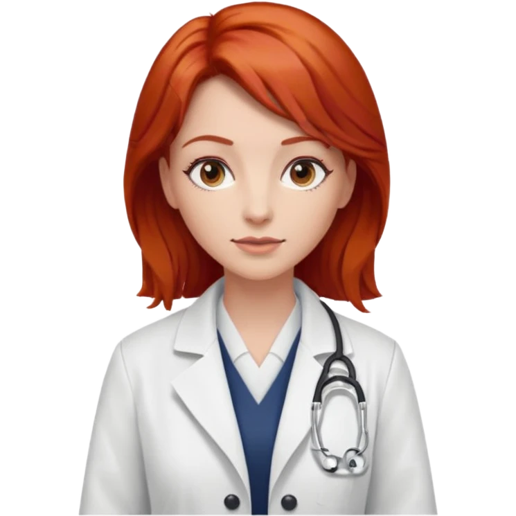 woman, red hair, classic, doctor emoji