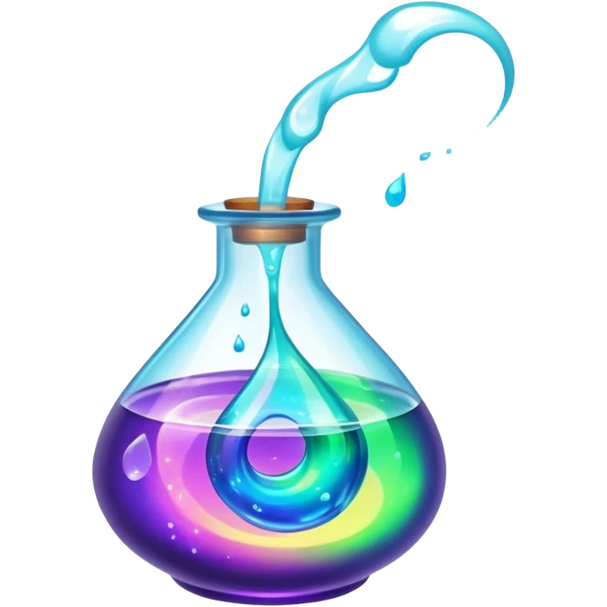 Floating potion bottle with glowing liquid emoji