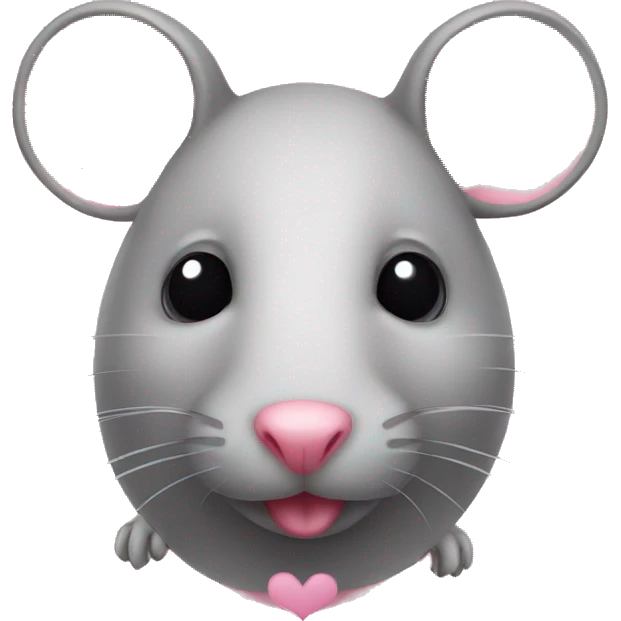 Rat with pink hearts emoji