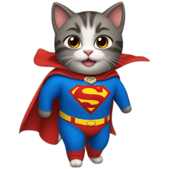 cat in a superman costume emoji