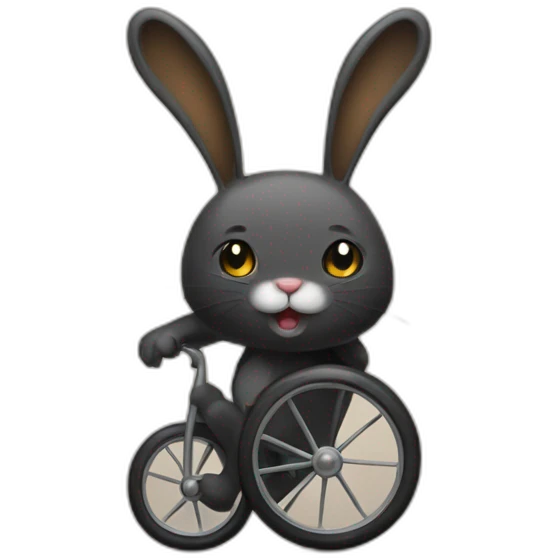Lapin noire et un lapin roue emoji