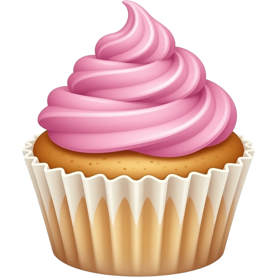 Cupcake with pink icing emoji