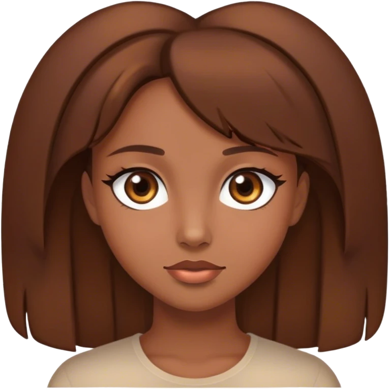 Girl pretty with brown hair and brown eyes y2k style emoji