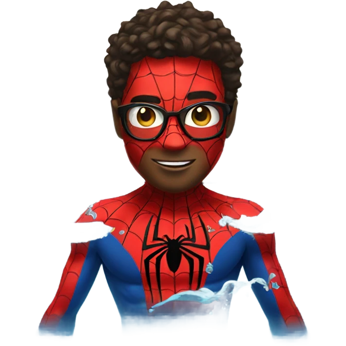 Water swimming spiderman emoji