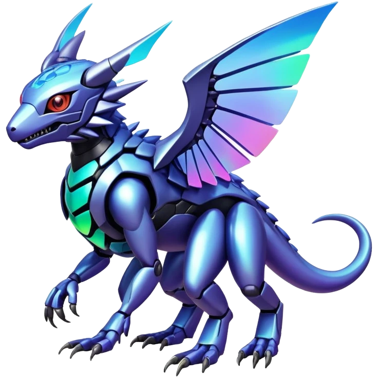  exotic colorful futuristic modern cyber-Fakémon-Digimon-Trico-Vernid-creature emoji