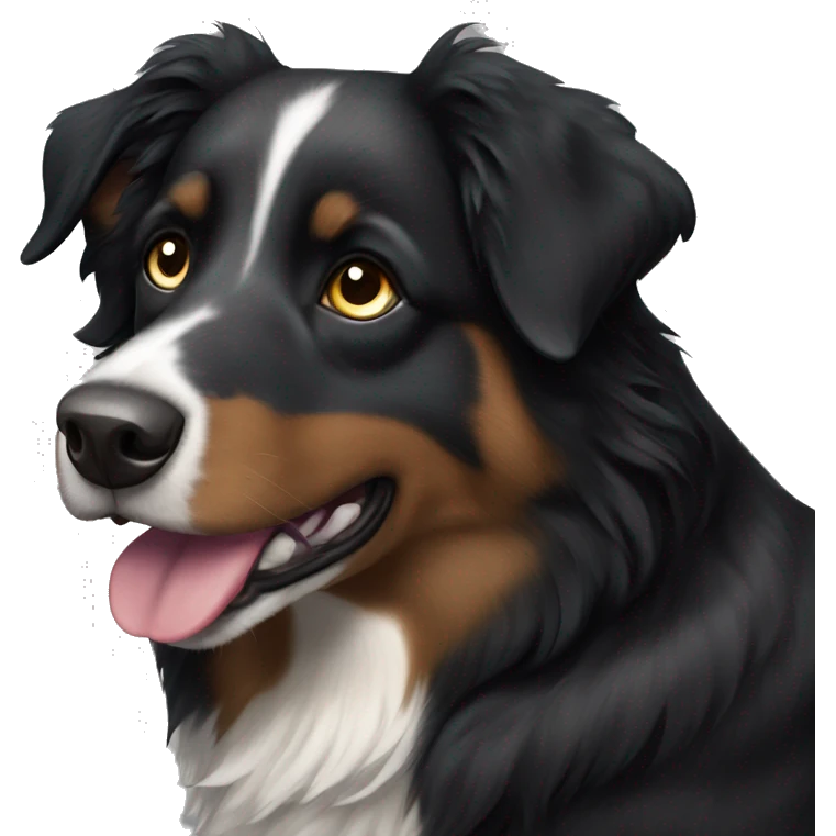 black australian shepherd dog with black muzzle emoji