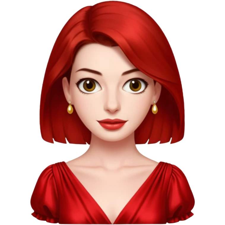 Anne Hathaway in red dress emoji