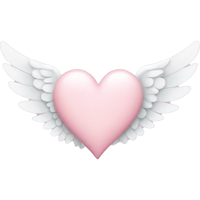pastel pink heart with white wings emoji