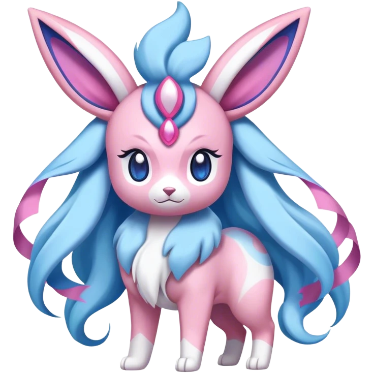 Colorful Sylveon-Suicune-hybrid emoji