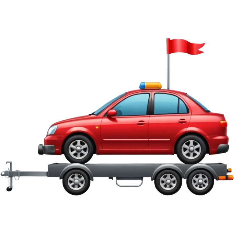 car towing a trailer with towbar emoji