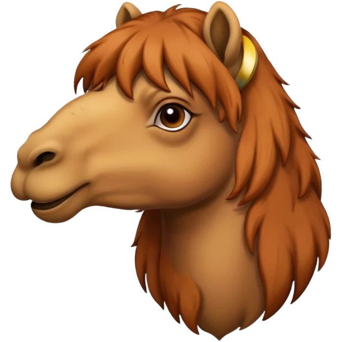 camel face with colored hair emoji