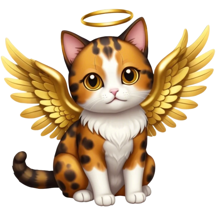 tortoiseshell cat angel emoji