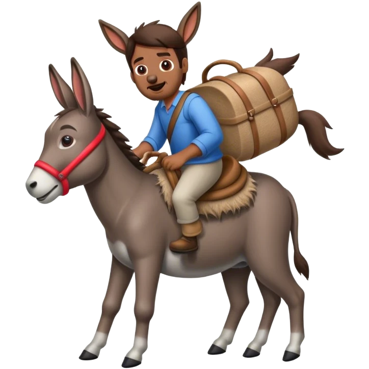 Dog riding donkey  emoji