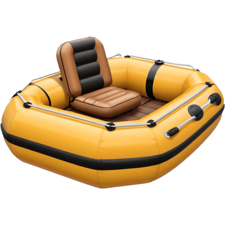 brown round shape inflatable boat with several black chairs around the perimeter emoji