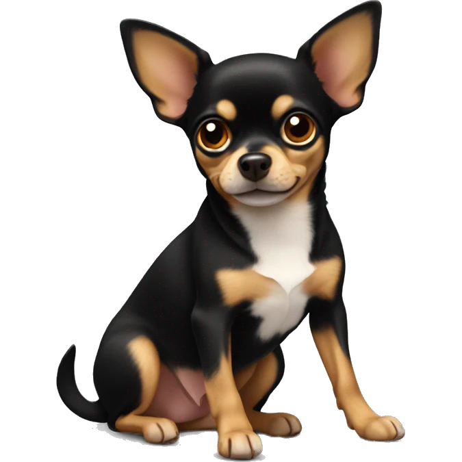 Black tan chihuahua laying emoji