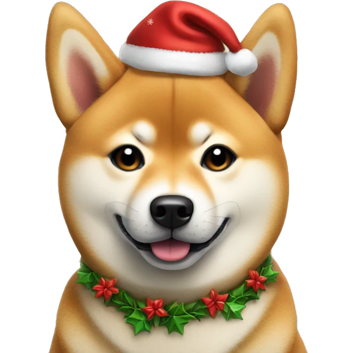 Shiba-inu in Christmas wear emoji