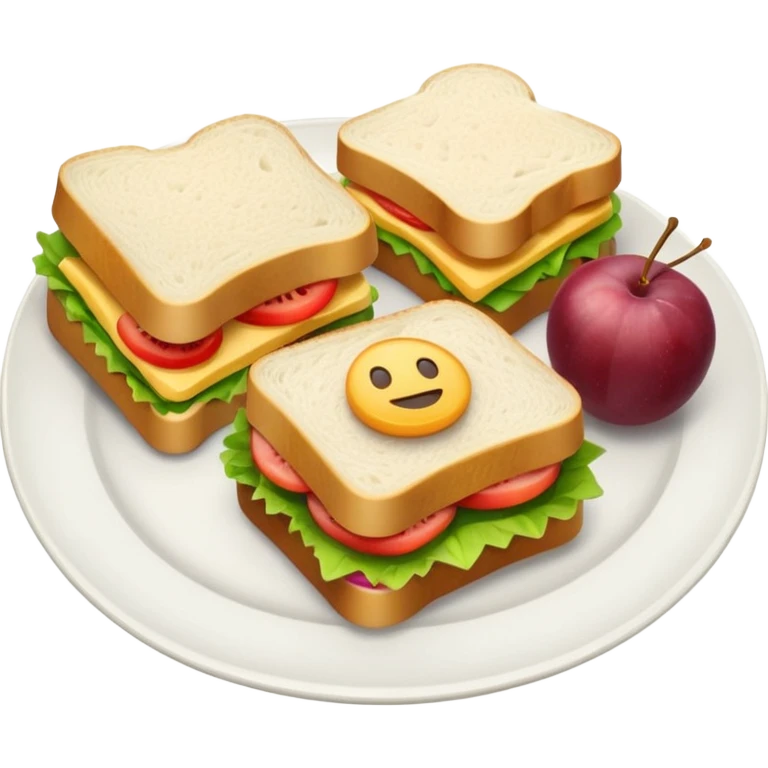 small lunch, simple and clear, food on a plate emoji emoji