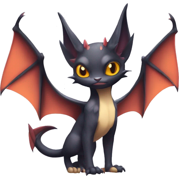  Kawaii Edgy Cool Beautiful Noivern-Nargacuga-Litten-Bat-Cat full body emoji