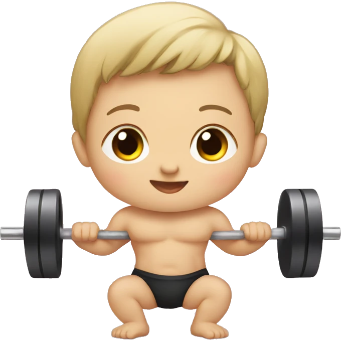 Baby lifting weights emoji