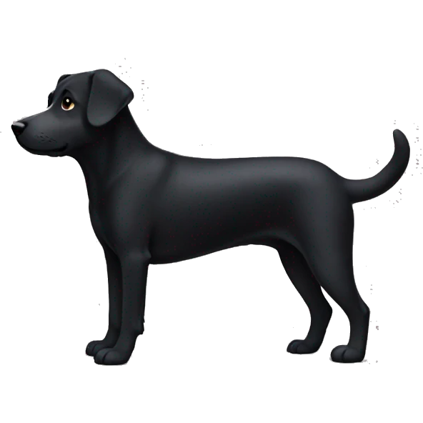 Black dog with white belly  emoji