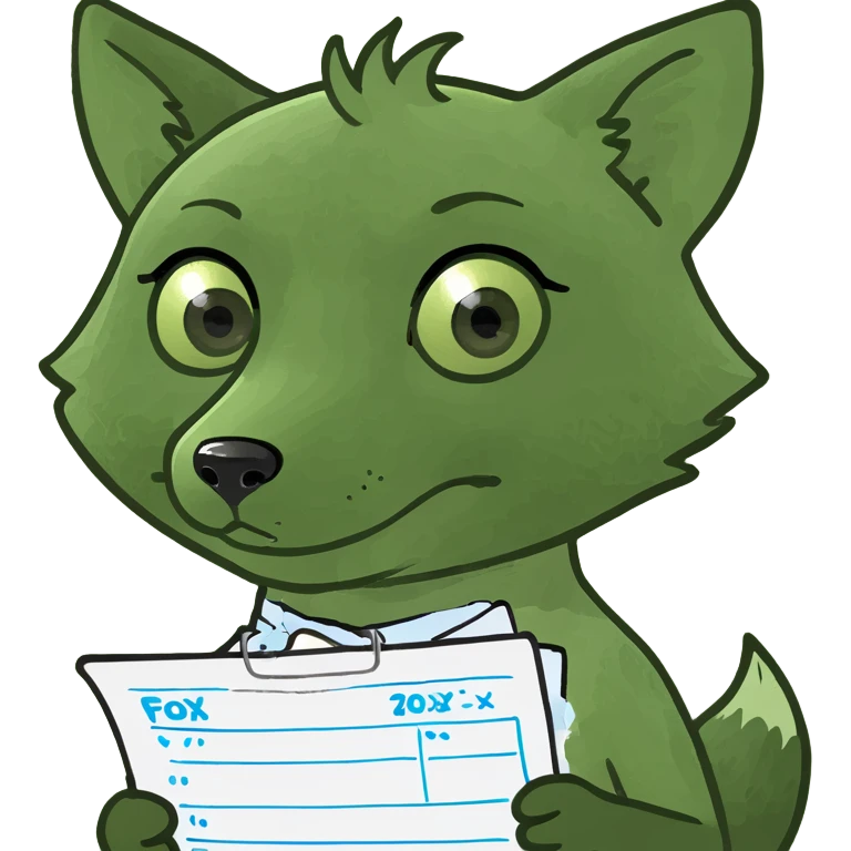 Add a prescription pad or medicine bottle to the baby fox, referencing pharmacology, in the bufo frog meme style, with no background. emoji