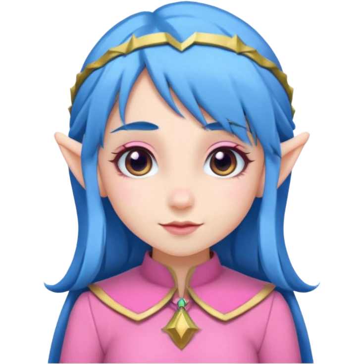 scouts girl elf in pink uniform and blue hair emoji
